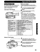 Preview for 29 page of Panasonic Palmcorder PV-A307 User Manual