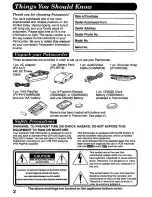 Предварительный просмотр 2 страницы Panasonic Palmcorder PV-A376 User Manual