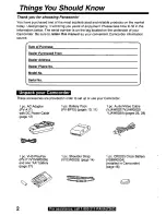 Preview for 2 page of Panasonic Palmcorder PV-D209 Operating Manual