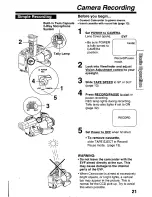 Preview for 21 page of Panasonic Palmcorder PV-D209 Operating Manual