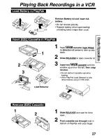 Preview for 27 page of Panasonic Palmcorder PV-D300 Operating Instructions Manual