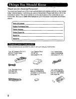 Предварительный просмотр 2 страницы Panasonic Palmcorder PV-D308 Operating Manual