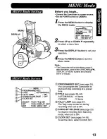 Предварительный просмотр 13 страницы Panasonic Palmcorder PV-D308 Operating Manual