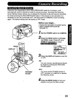 Предварительный просмотр 23 страницы Panasonic Palmcorder PV-D308 Operating Manual