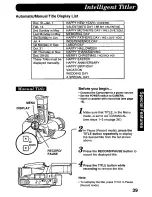 Предварительный просмотр 39 страницы Panasonic Palmcorder PV-D308 Operating Manual