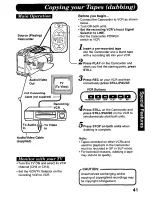 Предварительный просмотр 41 страницы Panasonic Palmcorder PV-D308 Operating Manual