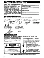 Preview for 2 page of Panasonic Palmcorder PV-D406 User Manual