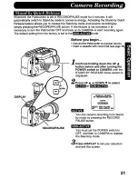 Preview for 21 page of Panasonic Palmcorder PV-D507 User Manual