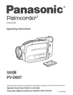 Предварительный просмотр 1 страницы Panasonic Palmcorder PV-D607 User Manual