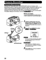 Предварительный просмотр 22 страницы Panasonic Palmcorder PV-D607 User Manual