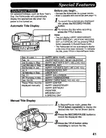 Предварительный просмотр 41 страницы Panasonic Palmcorder PV-D607 User Manual