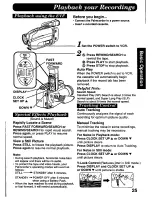 Предварительный просмотр 25 страницы Panasonic Palmcorder PV-D776 User Manual