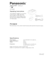 Panasonic Palmcorder PV-DAC9 Operating Instructions Manual preview