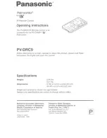 Panasonic Palmcorder PV-DRC9 Operating Instructions Manual preview