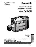 Предварительный просмотр 1 страницы Panasonic Palmcorder PV-DV103 Operating Instructions Manual