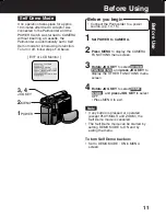 Предварительный просмотр 11 страницы Panasonic Palmcorder PV-DV103 Operating Instructions Manual