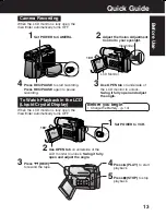 Предварительный просмотр 13 страницы Panasonic Palmcorder PV-DV103 Operating Instructions Manual