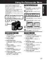 Предварительный просмотр 17 страницы Panasonic Palmcorder PV-DV103 Operating Instructions Manual