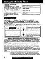 Предварительный просмотр 2 страницы Panasonic Palmcorder PV-DV121 User Manual