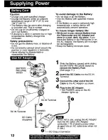 Предварительный просмотр 12 страницы Panasonic Palmcorder PV-DV121 User Manual