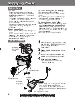 Предварительный просмотр 12 страницы Panasonic Palmcorder PV-DV201 Operating Manual