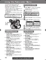 Предварительный просмотр 14 страницы Panasonic Palmcorder PV-DV201 Operating Manual