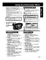 Предварительный просмотр 17 страницы Panasonic Palmcorder PV-DV202 Operating Instructions Manual