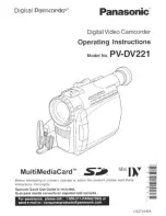 Предварительный просмотр 1 страницы Panasonic Palmcorder PV-DV221 User Manual