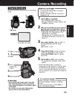 Предварительный просмотр 15 страницы Panasonic Palmcorder PV-DV53 Operating Instructions Manual