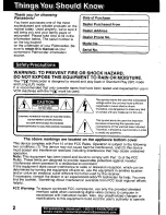 Предварительный просмотр 2 страницы Panasonic Palmcorder PV-DV601 Operating Manual