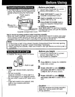 Предварительный просмотр 7 страницы Panasonic Palmcorder PV-DV601 Operating Manual