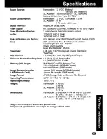 Предварительный просмотр 69 страницы Panasonic Palmcorder PV-DV601 Operating Manual