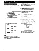 Предварительный просмотр 12 страницы Panasonic Palmcorder PV-DV700 Operating Manual