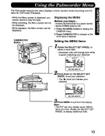 Предварительный просмотр 13 страницы Panasonic Palmcorder PV-DV700 Operating Manual