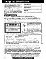 Preview for 2 page of Panasonic Palmcorder PV-DV701 Operating Manual