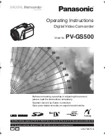 Предварительный просмотр 1 страницы Panasonic Palmcorder PV-GS500 Operating Instructions Manual