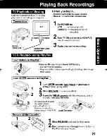 Preview for 21 page of Panasonic Palmcorder PV-L352 Operating Manual