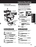 Предварительный просмотр 19 страницы Panasonic Palmcorder PV-L354 Operating Instructions Manual