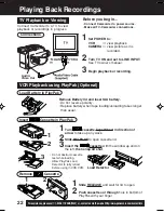 Предварительный просмотр 22 страницы Panasonic Palmcorder PV-L354 Operating Instructions Manual