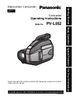 Panasonic Palmcorder PV-L552 Operating Instructions Manual preview