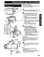 Предварительный просмотр 29 страницы Panasonic Palmcorder PV-L568 User Manual