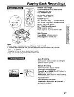 Предварительный просмотр 27 страницы Panasonic Palmcorder PV-L579 User Manual