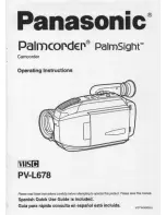 Предварительный просмотр 1 страницы Panasonic Palmcorder PV-L678 User Manual