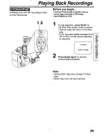 Предварительный просмотр 29 страницы Panasonic Palmcorder PV-L780 User Manual