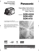 Предварительный просмотр 1 страницы Panasonic Palmcorder SDR-H18 Operating Instructions Manual