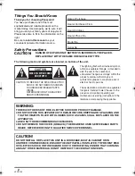 Предварительный просмотр 2 страницы Panasonic Palmcorder SDR-H18 Operating Instructions Manual