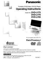 Panasonic PalmTheater DVD-LV70 Operating Instructions Manual предпросмотр