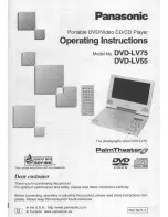 Предварительный просмотр 1 страницы Panasonic PalmTheater DVD-LV75 Operating Instructions Manual