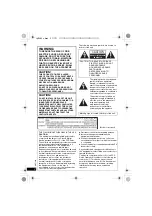 Preview for 2 page of Panasonic PalmTheater DVD-LX8 Operating Instructions Manual