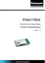 Предварительный просмотр 1 страницы Panasonic PAN1760A Product Specification